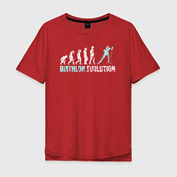 Мужская футболка оверсайз Эволюция в биатлон