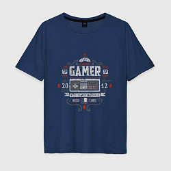 Футболка оверсайз мужская Old classic - NES gamer, цвет: тёмно-синий