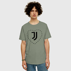 Футболка оверсайз мужская Лого Juventus в сердечке, цвет: авокадо — фото 2