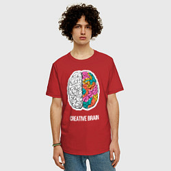 Футболка оверсайз мужская Creative Brain, цвет: красный — фото 2