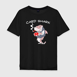 Мужская футболка оверсайз Карточная акула с сигарой