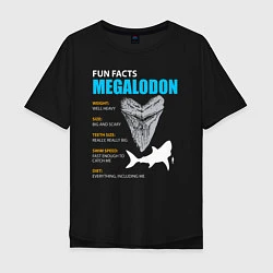 Мужская футболка оверсайз Забавные факты о мегалодонах