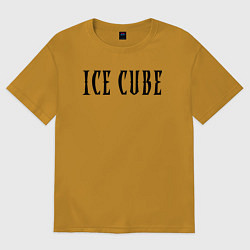 Футболка оверсайз мужская Ice Cube - logo, цвет: горчичный