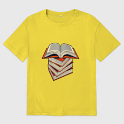 Мужская футболка оверсайз Стопка научных книг