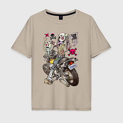 Мужская футболка оверсайз Anime biker girl