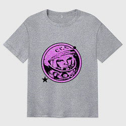 Футболка оверсайз мужская Gagarin - Violet, цвет: меланж