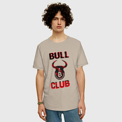 Футболка оверсайз мужская Bull Bitcoin Club, цвет: миндальный — фото 2