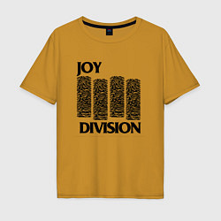 Футболка оверсайз мужская Joy Division - rock, цвет: горчичный