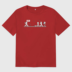 Футболка оверсайз мужская Майнкрфат Курва Бобре, цвет: красный