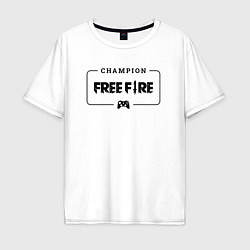 Мужская футболка оверсайз Free Fire gaming champion: рамка с лого и джойстик