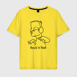 Мужская футболка оверсайз Bart Simpson - Rock n Roll