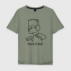 Мужская футболка оверсайз Bart Simpson - Rock n Roll