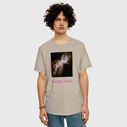 Футболка оверсайз мужская Butterfly Nebula, цвет: миндальный — фото 2