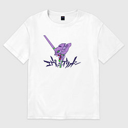 Футболка оверсайз мужская Anime Evangelion unit-01, цвет: белый