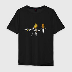 Мужская футболка оверсайз Pulp Simpsons - remake - Tarantino