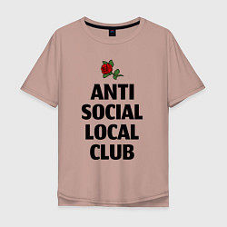 Футболка оверсайз мужская Anti social local club, цвет: пыльно-розовый