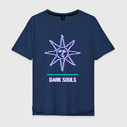 Мужская футболка оверсайз Dark Souls в стиле glitch и баги графики