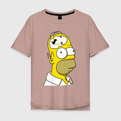 Мужская футболка оверсайз Гомер Симпсон - нет подключения к интернету