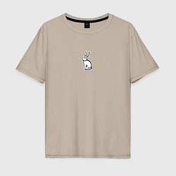 Мужская футболка оверсайз Кролик - Minimal Art