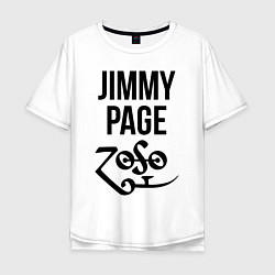Футболка оверсайз мужская Jimmy Page - Led Zeppelin - legend, цвет: белый