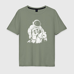 Мужская футболка оверсайз Космонавт на коне