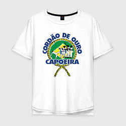 Футболка оверсайз мужская Cordao de ouro Capoeira flag of Brazil, цвет: белый