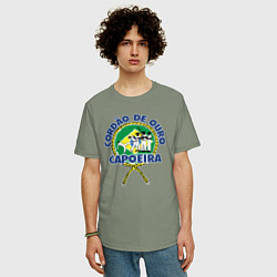 Футболка оверсайз мужская Cordao de ouro Capoeira flag of Brazil, цвет: авокадо — фото 2