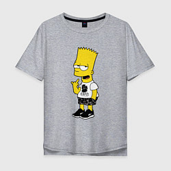 Мужская футболка оверсайз Борзый Барт Симпсон - жест