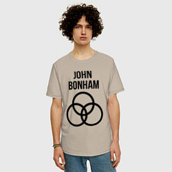 Футболка оверсайз мужская John Bonham - Led Zeppelin - legend, цвет: миндальный — фото 2