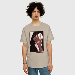 Футболка оверсайз мужская Аллен Уолкер art - D Gray man, цвет: миндальный — фото 2