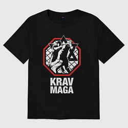 Футболка оверсайз мужская Krav-maga octagon - ring, цвет: черный