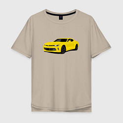 Футболка оверсайз мужская Chevrolet Camaro American Car, цвет: миндальный