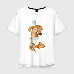 Мужская футболка оверсайз Собака - повар