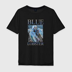 Футболка оверсайз мужская Blue lobster meme, цвет: черный