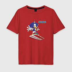 Мужская футболка оверсайз Sonic - hedgehog - skateboarding