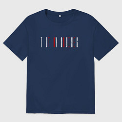 Футболка оверсайз мужская Too young to die -надпись, цвет: тёмно-синий