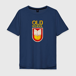 Футболка оверсайз мужская Old School emblem, цвет: тёмно-синий