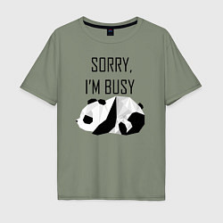 Мужская футболка оверсайз Извини я занят - панда