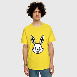 Футболка оверсайз мужская Bunny Funny, цвет: желтый — фото 2