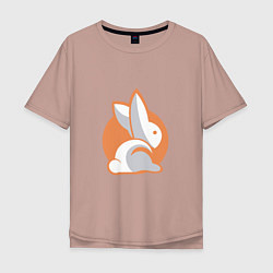 Футболка оверсайз мужская Orange Rabbit, цвет: пыльно-розовый