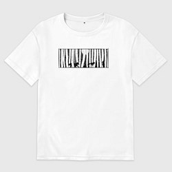 Футболка оверсайз мужская Лиса с берёзках, цвет: белый