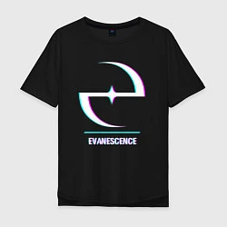 Мужская футболка оверсайз Evanescence glitch rock