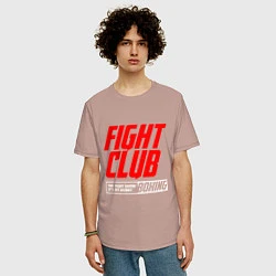 Футболка оверсайз мужская Fight club boxing, цвет: пыльно-розовый — фото 2