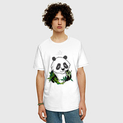 Футболка оверсайз мужская Спящая панда ZZZ, цвет: белый — фото 2