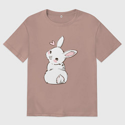 Футболка оверсайз мужская Милая зайка, цвет: пыльно-розовый