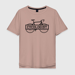 Мужская футболка оверсайз Cycologist - велосипедист