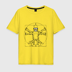 Футболка оверсайз мужская Vitruvian Bender, цвет: желтый