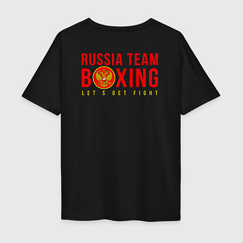 Мужская футболка оверсайз Lets get boxing / Черный – фото 2