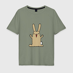 Мужская футболка оверсайз Rabbit - Smile