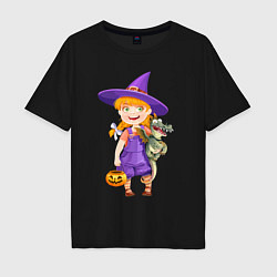 Мужская футболка оверсайз Ведьма малолетка - halloween